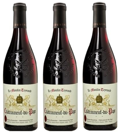 3x 0,75l - 2023er - Maison Bouachon - Le Moulin Teyroud - Châteauneuf-du-Pape A.O.P. - Rhône - Frankreich - Rotwein trocken