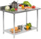 ICQK Banco Cucina Professionale con Alzatina in Acciaio Inox, Piano di Lavoro Per Ristoranti, 120x70 cm, Catering e Cucine Professionali, Piedini Regolabili, Assistenza ITALIA