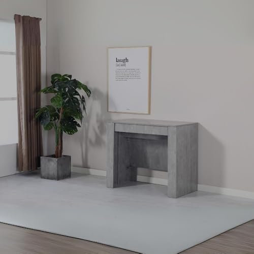 Table console grise 90x50 cm extensible à 3 mètres - Ofelia