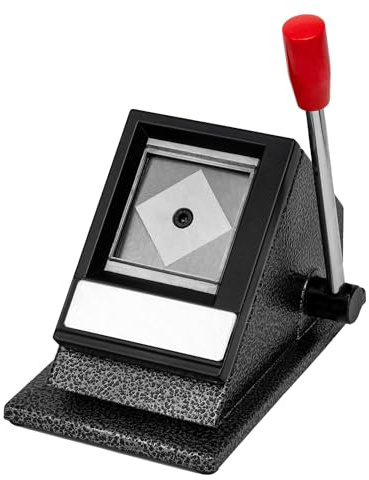 IQINGYJ Passport ID Photo Cutter, 50 x 50 mm, Manual, Black, Alloy Steel, Metal Handle