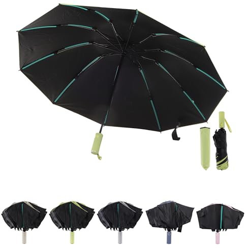 CAPASTEC 1 Set Umgekehrter Regenschirm mit Abdeckung, Faltbarer Invertierter Regenschirm, Grün