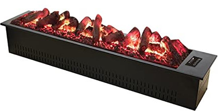 WYRMB Chimenea eléctrica empotrada, Inserto de Chimenea eléctrica, Chimenea eléctrica con simulación de leña, decoración de carbón, Chimenea de Ahorro de energía con Llama Real.Charcoal-27.5 Inch