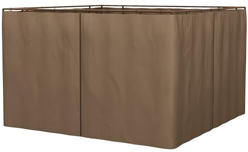 Outsunny 4 Pareti laterali per Gazebo 3x2 m Lati della tenda con ganci Tende senza finestra Sostituzione laterale per tende da giardino all'aperto Tende per feste Marrone
