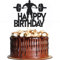 1Pcs Fitness Happy Birthday Cake Topper Gym Theme Cake TopperS Weightlifting Birthday Cake Decorations for Man Boy Sports Theme Party Supplies Black Glitter