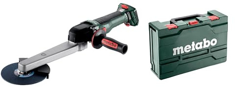 metabo Akku-Kehlnahtschleifer KNSVB 18 LTX BL 150, 18V Brushless Schleifer | Fuer enge Stellen, 150 mm Scheiben, 1000-3600 U/min, ohne Akku, mit metaBOX, M14 Spindel, vibrationsarm