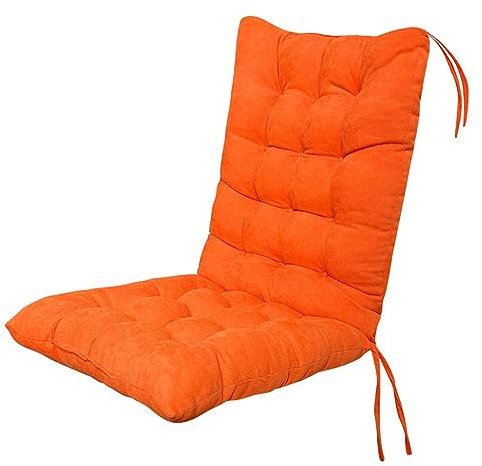 Outdoor Hochlehner Kissen mit weichem Sitzpolster und Rückenlehne, Orange, 45 x 100 cm