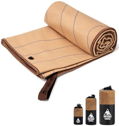 OneTigris Mikrofaser Handtuch mittel, ideal als Campinghandtuch, Sport Handtuch Gym, Reisehandtuch, kompakt und schnelltrocknend, Mikrofaser Handtücher für Wandern, Strand (120 x 59 cm)