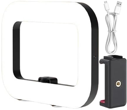 Éclairage Annulaire LED - Stabilisateur Vidéo Carré avec Éclairage,Lampe Anneau LED Portable pour Diffusion en Direct, Photographie Produit Et Maquillage