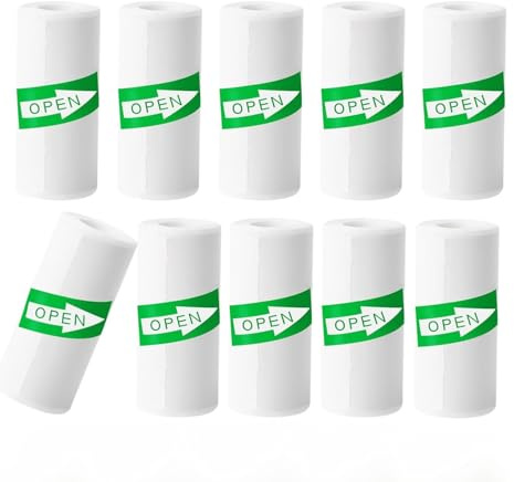 10 Rollos Papel Térmico Mini Impresora – Pegatina Autoadhesiva | Papel de Etiqueta Térmica 55mm x 3m para Impresoras Portátiles, Cámara Infantil, Manualidades, Listas y Fotos