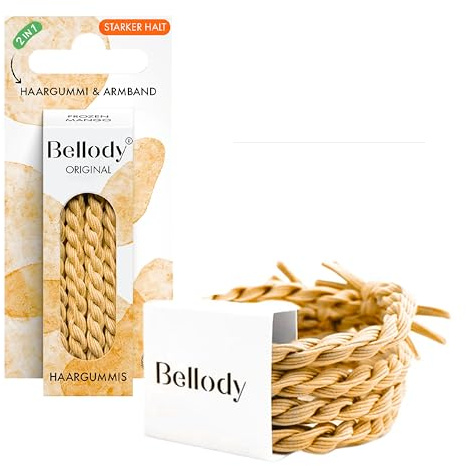 Bellody® Original Haargummis - Stylisch geflochtener Haargummi mit starkem Halt (4er Set) Damen Haarschmuck (Frozen Mango)