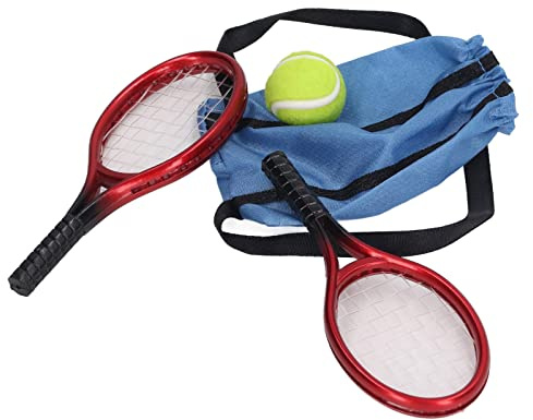 Hztyyier Miniatur-Tennisschläger-Set. Ausgezeichnetes Material Zum Verschenken zu Weihnachten und Ostern mit Leuchtenden Farben für die Puppenhaus-Dekoration. Perfektes