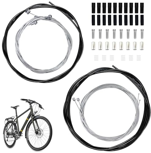 NVGFTG Universal Bremszug Fahrrad Schaltzug Set, Bowdenzug Fahrrad Bremsseil Bremszug Set mit Bremszughülle Schaltzughülle Innenzügen Endkappen und O-Ringen, für Mountainbike Rennrad
