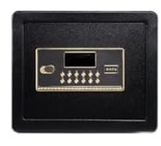 NIKCORP - Haustresor 30x36x30 - Stahltresor mit PU gepolstertem Innenraum, Geldaufbewahrung, Schwarz - Zahlenschloss und Schlüssel
