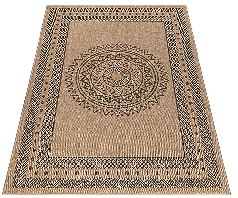 KADIMA DESIGN Küchenteppich Retro Vintage-Optik Wetterfest Langlebig Waschbar Belastbar Strapazierfähig Schwarz 120x170 cm Balkon Küche Oeko-TEX Zertifiziert | Jungfrau