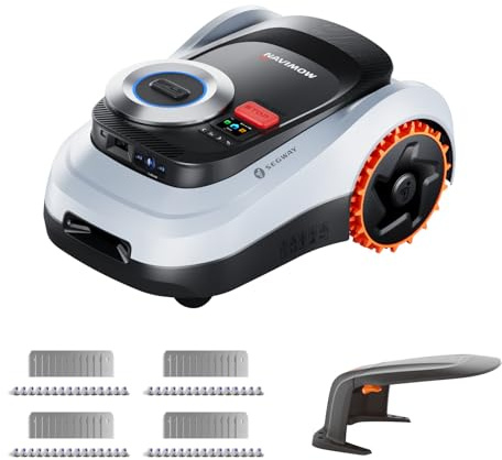 Segway Navimow i208 LiDAR Robot Tondeuse Kit + Garage M + 4 Kits de Lames | pentes de 45%, LiDAR à Semi-conducteurs et Vision, cartographie Automatique, sans Fil, sans antenne (expédié séparément)