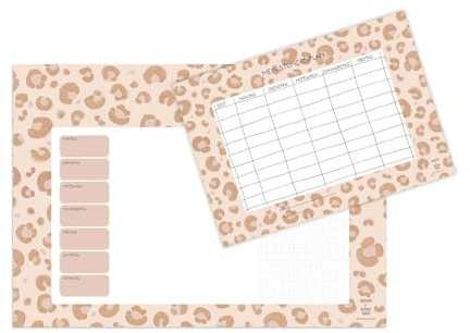 Scriptum Schreibtischunterlage Kinder Set mit Stundenplan 50 x 35 cm – Wochenplaner im Leo Motiv für Schulanfänger, 25 Blatt Premium Papier 90g, Made in Germany (Scriptum Wochenplaner + Stundenplan)