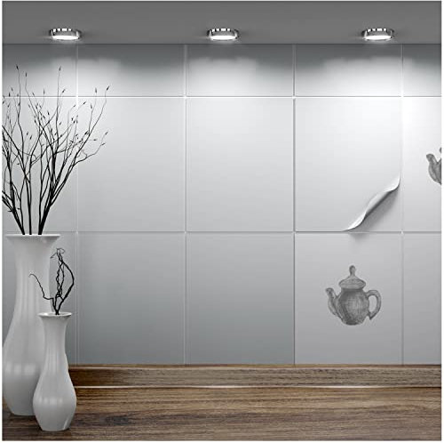 FoLIESEN - Adesivi per piastrelle 20x25 cm | Adesivi murali autoadesivi per bagno e cucina I Resistenti ai graffi e rimovibili | 15 Decalcomania per piastrelle, .:Grigio chiaro lucido