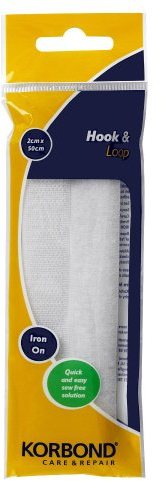 Korbond 2 x 50 cm Aufhänger & Schlinge, aufbügelbar, Weiß