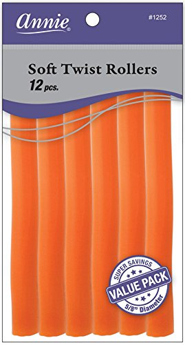Annie Soft Twist Rollers, Orange, 18cm , 12 Count