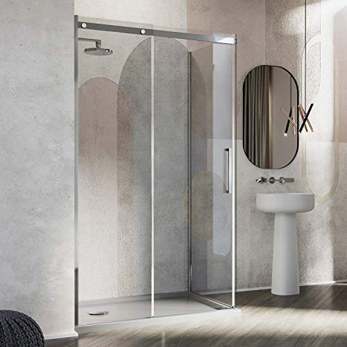 Idralite Cabine de Douche 80x110CM H200 Verre Transparent 8mm Gauche avec Easy-Clean Mod. Prime Duo 1 Porte