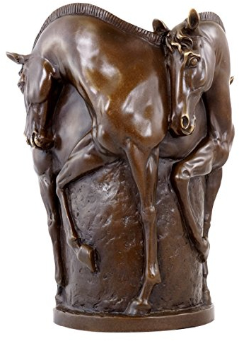 - Pferde Bronze Vase - Bronzevase - signiert Milo - Pferdevase - Pferdeskulptur - Tierfigur - Pferd - Bronzefigur