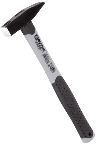 RUTHE Schlosserhammer Fiberglas 500g | Profi-Qualitätsstahl | Ergonomischer 3-Komponenten-Griff | DIN 1041 und VPA/GS geprüft | Ideal für Schlosser und Klempner