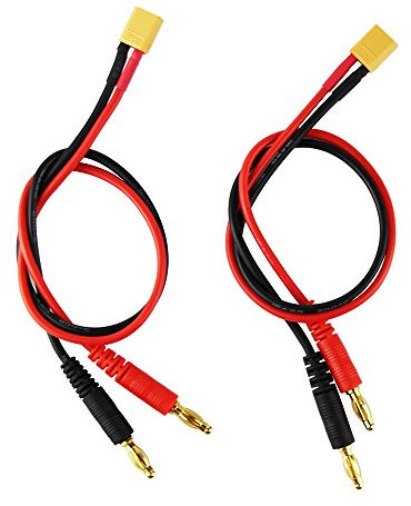 OliYin RC Battery Charge XT30 to 4.0mm Banana Plug 16AWG 30cm 11.8inch Cable Connector for RC Helicopter Quadcopter Lipo Battery(Pack of 2)