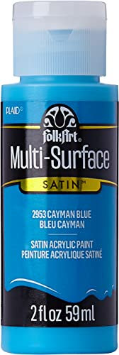 FolkArt Bleu Cayman 56,7 g Peinture acrylique satinée multi-surfaces, Small