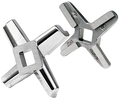 Wolfcut INOX Eversharp Couteau en croix compatible avec hachoir à viande taille 22