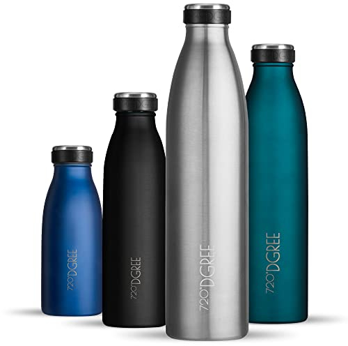 720°DGREE Edelstahl Trinkflasche “milkyBottle” - 350ml - Perfekt für Kinder, BPA-Frei, Auslaufsicher, Kohlensäure geeignet - Kleine Thermosflasche für Sprudel, Sport, Schule, Fitness