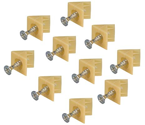 Gedotec Möbel-Klammer für Rückwand Möbelverbinder für Kleider-Schrank Schrank-Verbinder Befestigen | H3500 | mit Schraube | Kunststoff hellbeige | 10 Stück