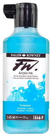Daler-Rowney FW Acrylic Artists Ink, 180ml/6oz Plastic Bottle, Turquoise (D160181145)