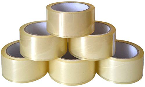 KUSNEZOV Klebeband Paketband Packband TRANSPARENT LOW NOISE leise abrollend 50 mm x 66 Meter - 6 Rollen