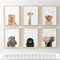 Wandbild für Kinderzimmer, Motiv: Jungle Safari, Elefant, Löwe, Affe, Giraffe, Gepard, Zebra, Pompom® [Bilderrahmen nicht im Lieferumfang enthalten] (20,3 x 25,4 cm)