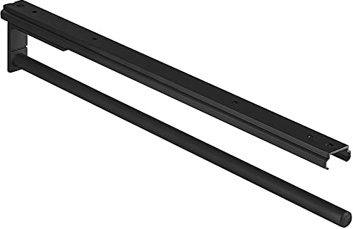 Gedotec Porte-Serviettes | H6008 | Longueur 465 mm | 1 Pièce | Noir | Salle de Bain & Cuisine-Armoire Porte-Serviettes pivotant à 90° | Porte-Serviettes Coulissant à 1 Bras Extensible