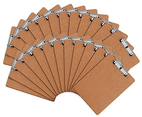 Clipboards, HERKKA 25 Pack Hardboard Office Clipboards Low Profile Clip Standard A4 Letter Size, ECO Friendly