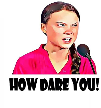 Yidax autoaufkleber S30215# Verschiedene Größen PVC-Aufkleber How Dare You Greta Thunberg Abnehmbarer Autoaufkleber Wasserdicht für Stoßstange Heckscheibe Laptop