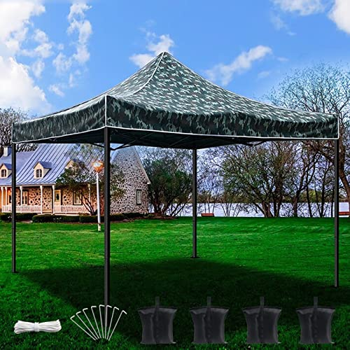 Faltpavillon 3x3 Wasserdicht mit 4 Sandsäcken, Strapazierfähiges Terrassen-Event-Zelt, wasserdichte Überdachung für Hochzeitsveranstaltungen ( Color : Camouflage )