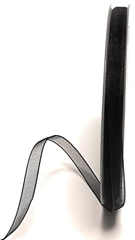 s.dekoda Schleifenband 50m x 6mm Schwarz Organza Chiffon Geschenkband Organzaband [1350-113]