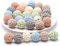 YIEUR 24 Stück Gehäkelt Holzperlen, 20mm Holz Perlen Gehäkelt bunte mit Loch zum Auffädeln, Handgefertigt Holzkugeln Häkelperle selber machen bastelset Wooden Beads (blau-20mm)