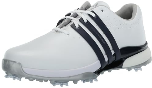adidas Men's Tour360 24 Golf Shoes, Footwear White/Collegiate Navy/Silver Metallic, 10.5