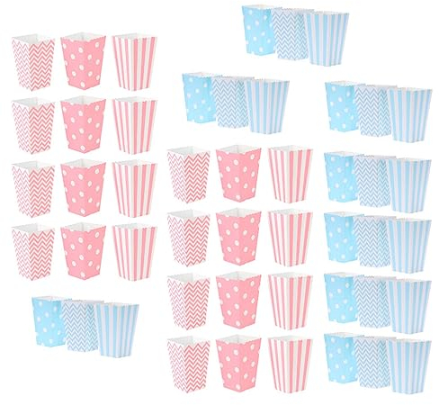 Luxshiny 48 Cajas Caja de Palomitas de maíz Bolsas de Palomitas de Papel Mini contenedores de Papel para Dulces Papas Fritas Cajas de Palomitas de maíz Cajas de Patatas Fritas Desechable