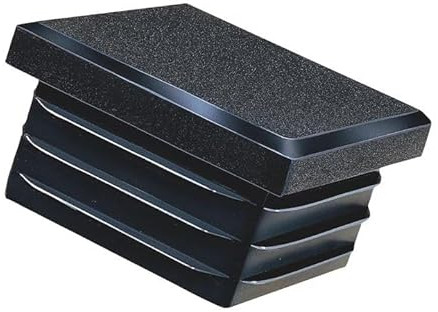 4X Quadratische Lamellenstopfen – Made IN Germany – Rohrabdeckung aus hochwertigem Kunststoff, Stopfen, Endstopfen, Kappen, Gleiter, Rohrstopfen quadratisch (60x60 mm, 4)