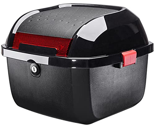 20L Motorradhelm-Topbox, Roller-Kofferraum, Heckbox, Gepäckaufbewahrung, Sicherheitsschloss für Motorrad, Moped, Rückseite, Heckkoffer/Saphirblau/29 x 28 x 28 cm/Schwarz/29 x 28 x 28 cm Decoration