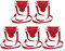 Eff Em Concept WineHolder - Wine Glass Holder for Neck Wine Glass Holder with Neck Strap (Lanyard) (Red - Set of 5)