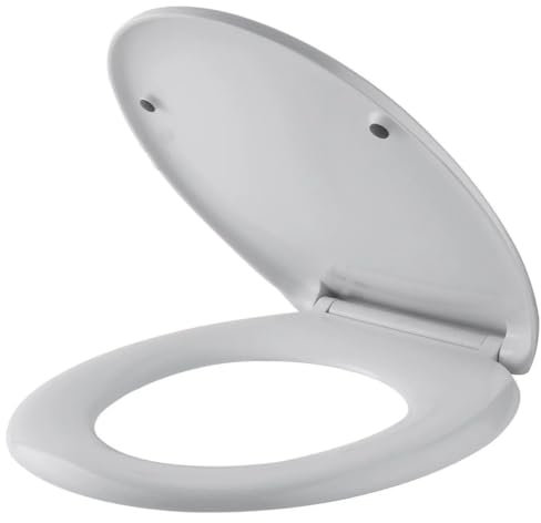 Soft Close Toilet Seat Cover Seat Oval Standard Toilet Seat Quick-Release for Easy Cleaning Plastic Material Durable Loo Seat Easy Top Fix Blind Hole Fixings by AAN®