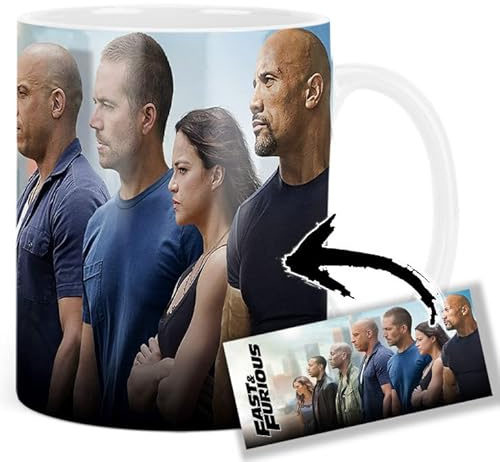 Fast & Furious Vin Diesel Paul Walker Michelle Rodriguez Dwayne Johnson Tasse Keramikbecher Mug