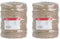 Rayher 4200531-Cuerda Plegable para decoración y Trabajos de jardinería Hilo de Yute, Sextuple, 4-6mm ø Aprox, Natural, Bobina 120m (Paquete de 2)