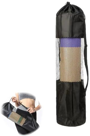 aqlbhz Yoga Mat Bags Waterproof Yoga Mat Carry Bag Adjustable Strap for Most Yoga Mats to Gym Class Beach Park Travel for Women & Men Biking Running Public Transport(Black)