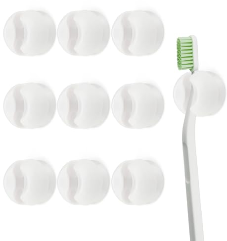 ZIJANG Zahnbürstenhalter Saugnapf, 10 Stück Wand-Halter, Kein Bohren Erforderlich, Ideal für Glatte Oberflächen in Bad und Küche